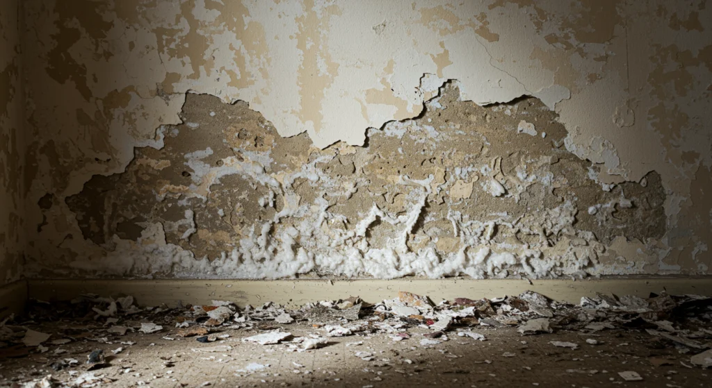 Salitre en pared interior