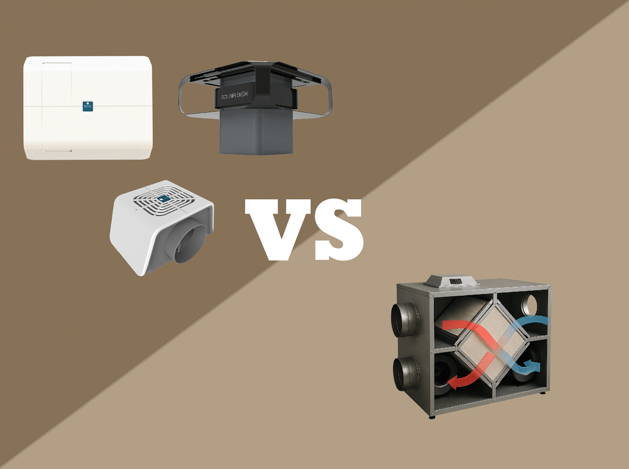 Soluciones de ventilación doméstica de Labo AAI versus ventilación mecánica de flujo simple o doble